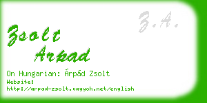 zsolt arpad business card